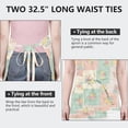 thumbnail image 6 of Pioneer Flower Floral Print Pattern Apron for Women and Men, Cotton Linen Waterproof with Pockets, Adjustable, 33x27 Inch for Kitchen, Gardening, BBQ, Salon, 6 of 6