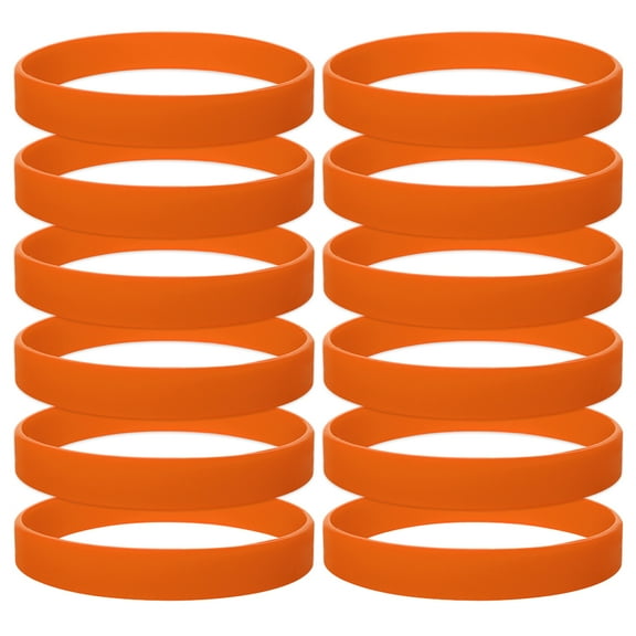 10 Dozen Silicone Wristbands, Adult-size Rubber Bracelets, Great For Event-Orange