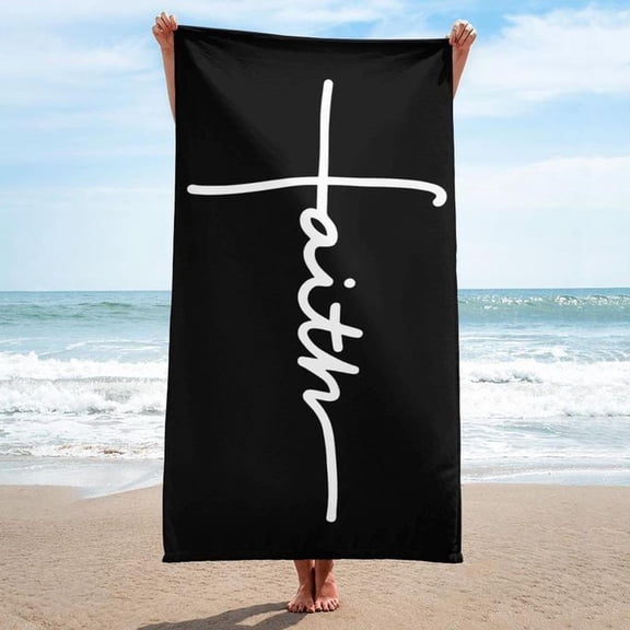 Faith Cross Beach Towel_ SUZ Christian Gift