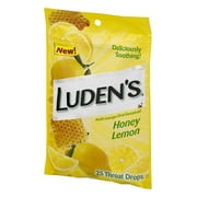 6 Pack Ludens Cough Drops Honey LEMON Throat Drops 25 count Each