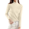 thumbnail image 1 of Chandails Légers pour Femmes Col Roulé Élégant Manches Longues Ajusté Tricot Vêtements d'Automne, 1 of 3