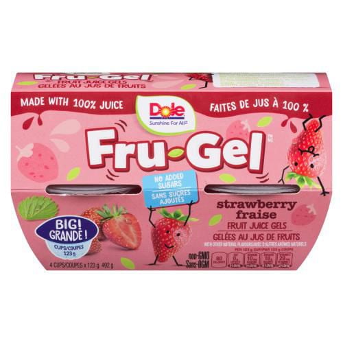 DOLE FRUIT JUICE GELS STRAWBERRY, 4 Cups, 492g Walmart.ca