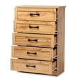 thumbnail image 2 of Baxton Studio Colburn Oak Brown Finished Wood 5-Drawer Tallboy Storage Chest, 2 of 9