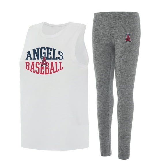 Women's Concepts Sport Charcoal/White Los Angeles Angels Contend Tank & Leggings Set