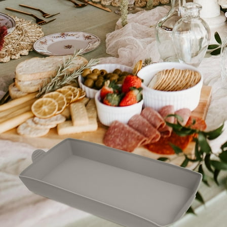 Milisten Baking Dishes For Oven Baking Tray Grey Silicone 1Pack 11.8X5.7In