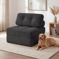 thumbnail image 2 of ELLEGNT Convertible Sleeper Chair - Folding Sofa Bed, Corduroy Cover, Pillow Back Support for Living Room or Guest Room , Black, 2 of 10