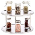 thumbnail image 4 of Yuarrent Bandeja de especias giratoria de 360 ​​grados de 2 niveles, soporte para especias de cocina de acero inoxidable Organizadores de utensilios de cocina, 4 of 6