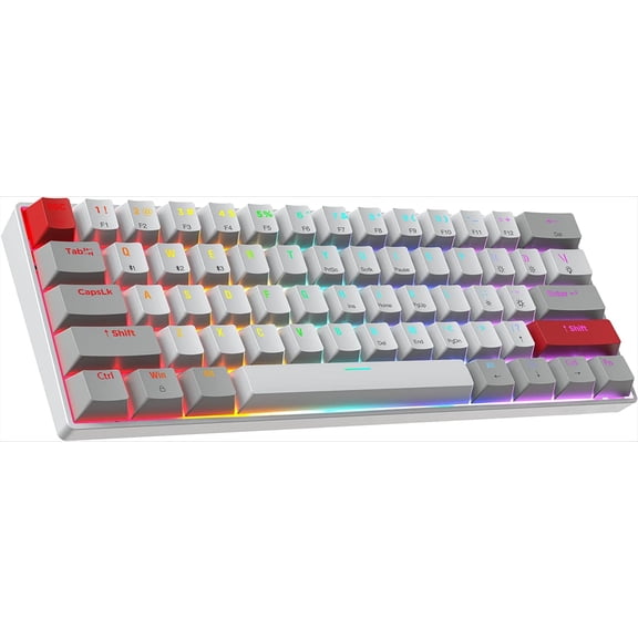 Wireless Mechanical Keyboard,Wired/Bluetooth RGB Backlit,61 Anti-Ghosting Keys,Programmable,Hot-Swappable Gaming Keyboard