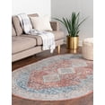 thumbnail image 3 of Rugs.com Newport Collection Rug – 5' 3 x 8' Oval Red Medium Rug Perfect For Living Rooms, Large Dining Rooms, Open Floorplans, 3 of 9