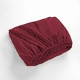 thumbnail image 6 of Fitted Sheet + Pillowcase Set 800 Thread Count 100% Egyptian Cotton 3-Piece ( 1-Fitted + 2-Pillowcase ) Twin-XL Size (39" x 80") Inch 18-Inch Deep Pocket, All-Around Elastic Burgundy Stripe, 6 of 6