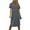 Gray, variant on Women's Summer Round Neck Short Sleeve Solid Basic T-Shirt Casual Midi Dress with Pockets