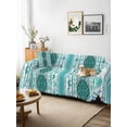 thumbnail image 3 of Turquoise Boho Couch Cover, Southwest Aztec Tropical Tree Animals Motifs Sofa Cover Blanket for Loveseat Couches, Sectional Sofa Slipcover Furniture Protector for Living Room Bedroom 71''x118'', 3 of 9