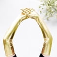 thumbnail image 4 of yingyy Ladies 53cm Metallic Gloves Flapper Dance Silver Cosplay Fancy Dress Opera Gold 53x10.5cm, 4 of 6