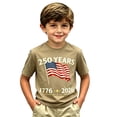 thumbnail image 6 of XINPING 250th Anniversary Patriotic T-Shirt for Kids Boys and Girls, 1776-2026 American Flag July 4th Print Crew Neck Short Sleeved Tees Soft Casual Independence Day Summer Top, 6 of 6