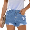 thumbnail image 5 of FUNUONY Jean Shorts Womens Womens Jean Shorts Baggy Jeans for Woman Denim Shorts Women Summer 2025 Trendy Women's Ripped Pocket Jeans with Rolled Edge Casual Shorts Light Blue Xl, 5 of 5