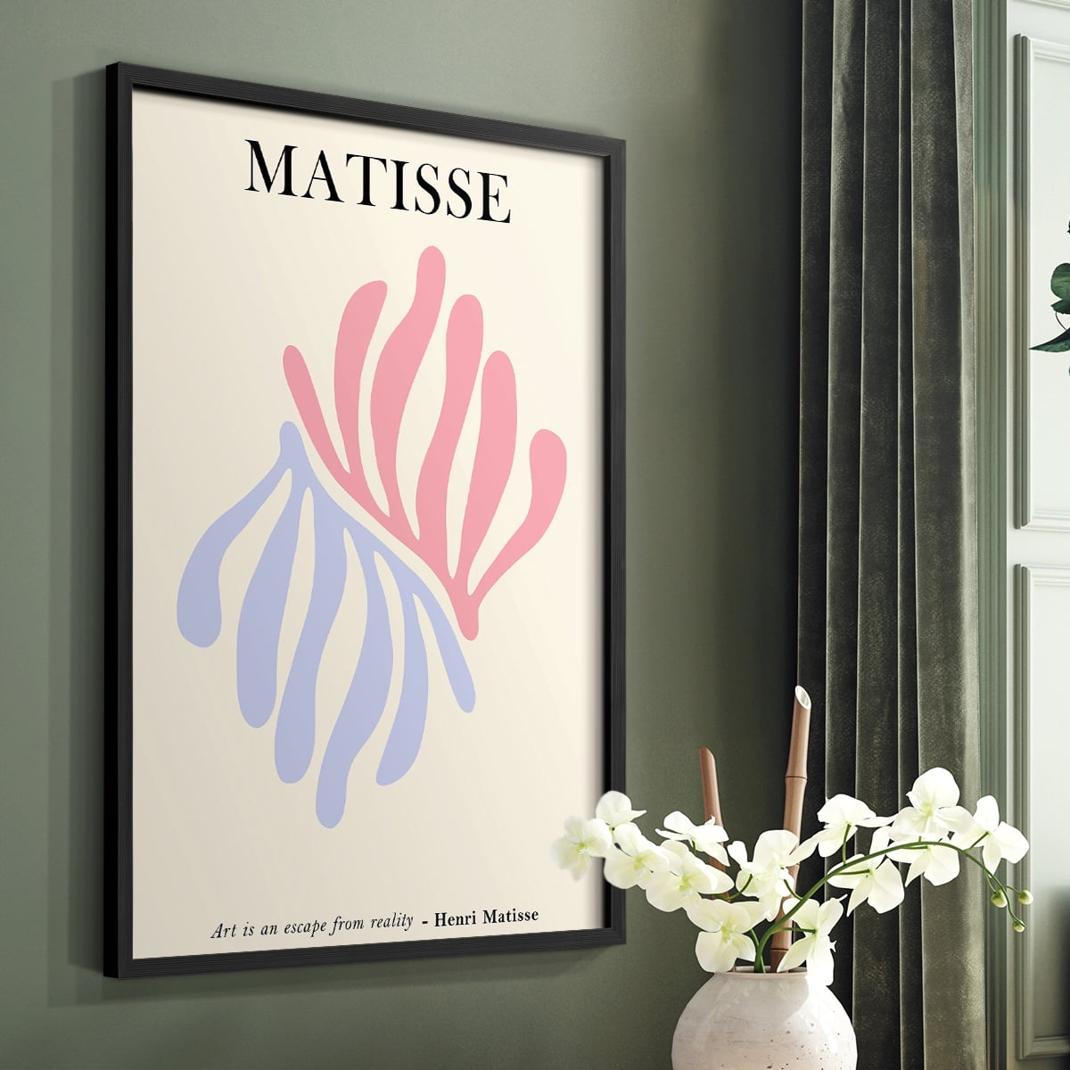 Matisse CDLXXXVII in Black Solid Wood Framed Print No Nail Hanging