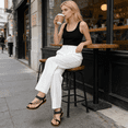 thumbnail image 3 of Decould sylf Women Sandals Shoes Comfortable Elastic Heel Strap Non-Slip Sandals Beach Bohemian Flats, 3 of 8