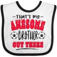 thumbnail image 3 of Inktastic That's My Awesome Brother out There with Soccer Balls Boys or Girls Baby Bib, 3 of 4