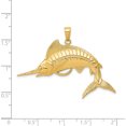 thumbnail image 5 of 14K Yellow Gold Marlin Pendant (38 X 46) Made In Peru k3040, 5 of 6