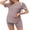 Light Pink, variant on Ekouaer Women's Maternity Two Piece Set Outfits Summer Pregnancy Clothes Short Sleeve Split Side T-Shirts and Biker Shorts