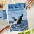 thumbnail image 4 of Lantern Press 1000 Piece Jigsaw Puzzle, Maui, Hawaii, Humpback Whale, 4 of 5
