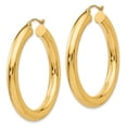 thumbnail image 2 of Real 14kt Yellow Gold Polished 5mm Lightweight Hoop Earrings; for Adults and Teens; for Women and Men, 2 of 3