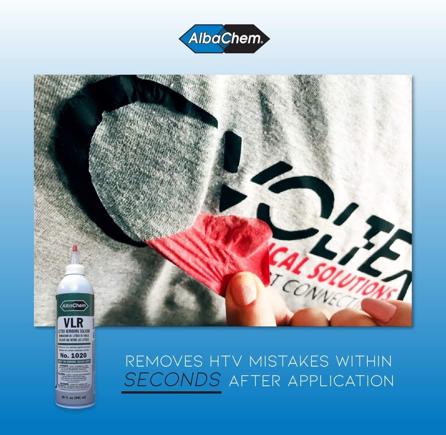 AlbaChem Original VLR Heat Transfer Letter Removing Solvent - Paint Remover for Fabric 20 fl. oz.