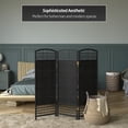 thumbnail image 6 of Red Lantern 4 ft. Short Fiber Weave Folding Screen - Black - 3 Panels, 6 of 7