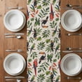 thumbnail image 6 of Farmhouse Parrots Table Runner - 72 Inch Long, Kitchen Dining Table Runner Dresser Scarves, Spring Summer Botanical Leaves Burlap Farmhouse Decor for Coffee Tables Wedding Party Banquet, 6 of 8