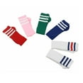 thumbnail image 5 of TELOLY Knee High Socks,Three Stripes Breathable Sweat-Wicking Long Socks,White/Pink Stripes, 5 of 5