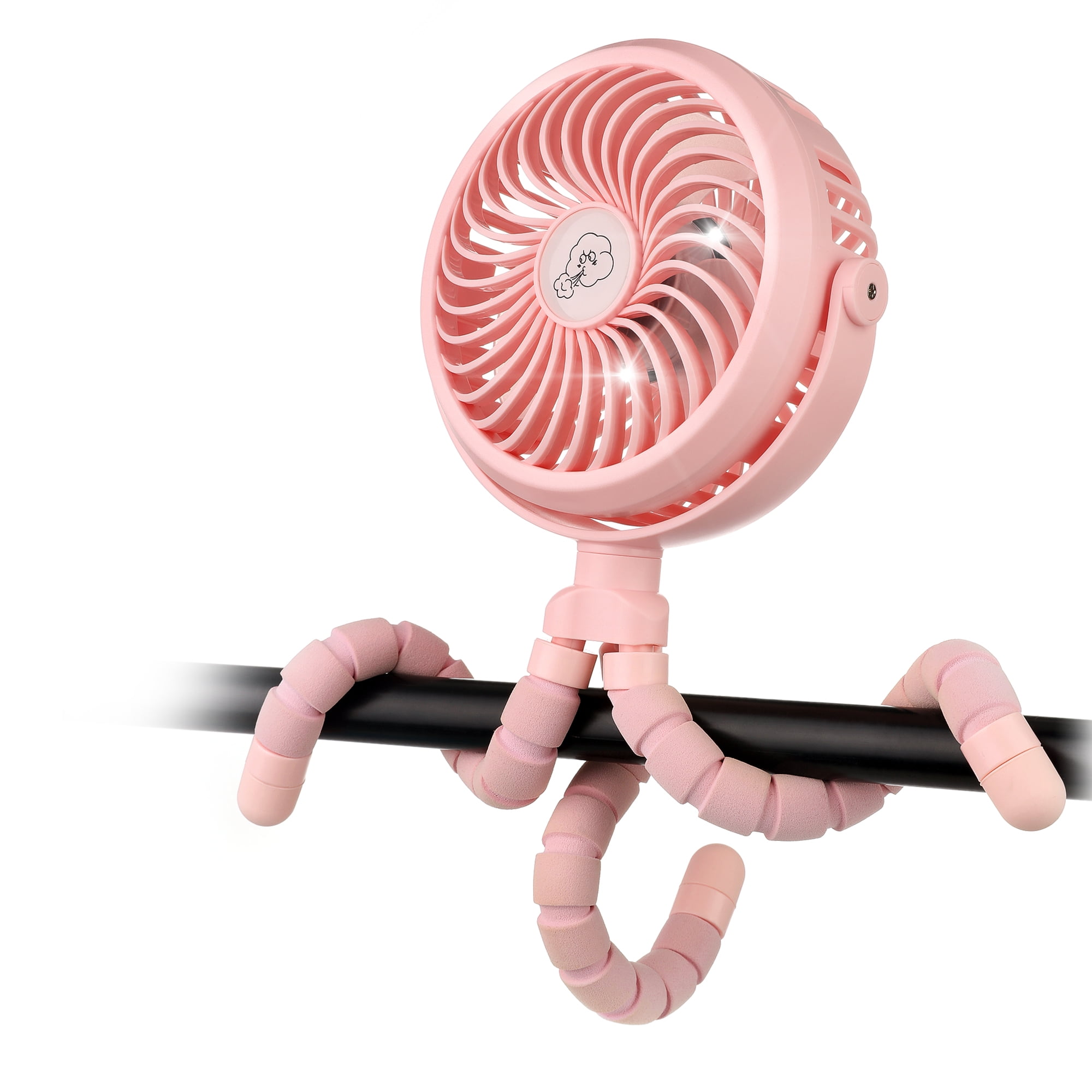Mini Desk Fan 2000 mAh USB Rechargeable Handheld Fan with Flexible Tripod clip-on for baby with 3 Speeds for Bedroom Treadmill 2022 Newest Portable Stroller Fan Crib Bike Camping Wheelchairs 