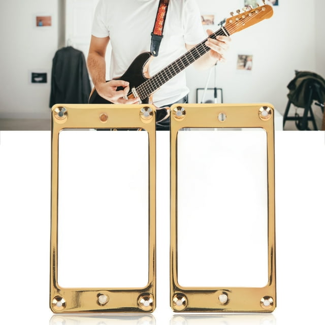 Marco De Pastilla De Guitarra Eléctrica, 2 Piezas, Anillo De Montaje De Pastilla Humbucker De Metal, Pieza De Bricolaje Decorativa Brillante De Repuesto Para Guitarristas