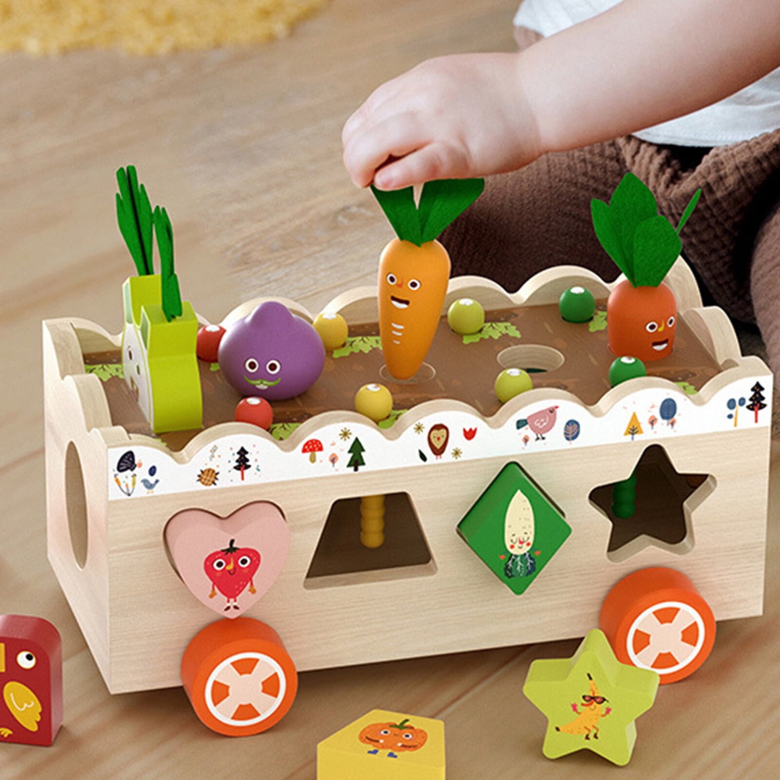 Pull Radish To Catch Shape Paired Toys Kindergarten Educational Early Education Interactive