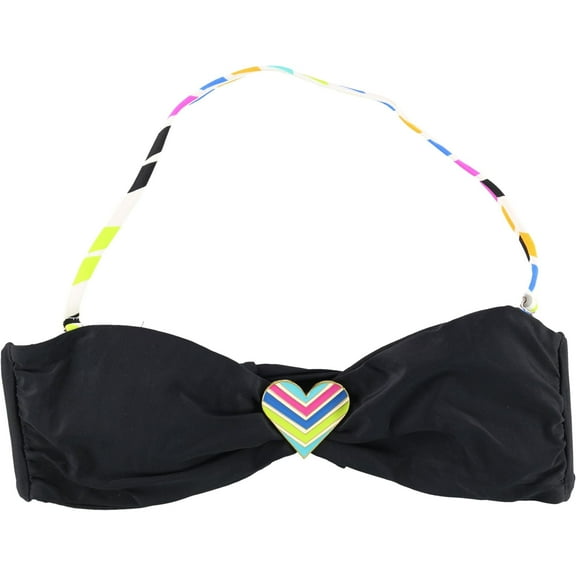 Raisins Womens Contrast Bikini Swim Top, Black, Medium