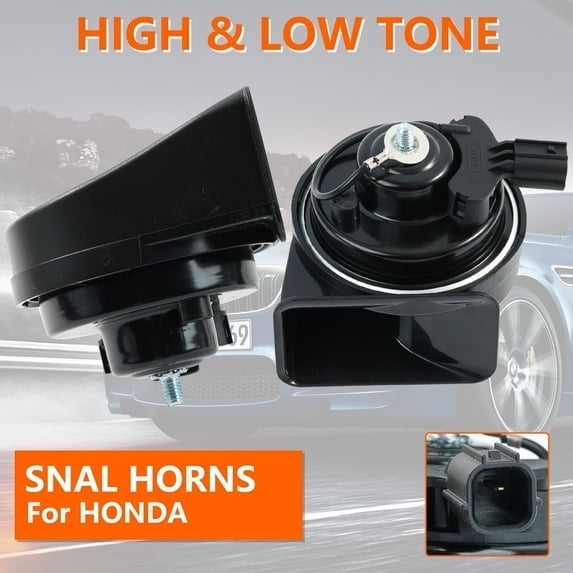 OEMASSIVE 2Pcs Snail Horn 110db Loud Dual Tone For Honda Civic Stream City HR-V Odyssey