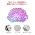 thumbnail image 5 of Kll Colorful Glitters Pattern Shower Cap & Bath Cap For Women,Reversible Oversized Waterproof Shower Caps For All Hair Lengths,Elastic Reusable Bathing Hair Cap, 5 of 9