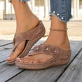 thumbnail image 2 of Women's Summer V Cut Open Toe Platform Sandals Casual Comfort Slip On Everyday Wear Shoes, 2 of 7