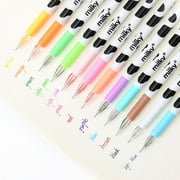 12 Colors Creative Cute Milk Cow Pen Colorful Gel Pen Sweet-style Design Pin Type Ink Pen for Children Student