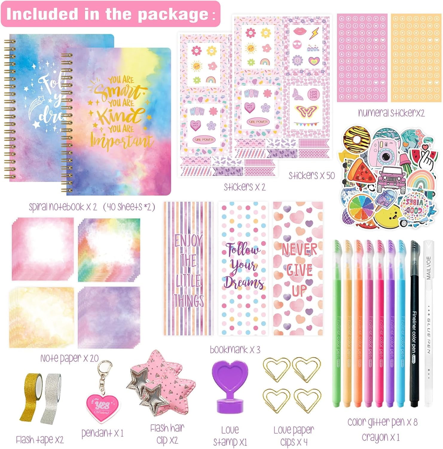 DIY Journal Kit for Girls Ages 8-14, Journaling Art Crafts Kit for Tween & Teen Girls, Creative Scrapbook & Diary Supplies Toy Set with Notebook Sticker - Fun Cute Birthday Xmas Gifts Ideas