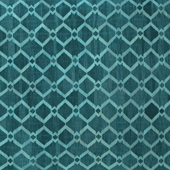 Ahgly Company Indoor Square Abstract Light Blue Contemporary Area Rugs, 4' Square