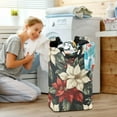 thumbnail image 5 of Yayeee Freestanding Laundry Hamper with Handle Collapsible Large Storage Basket for Clothes, White Christmas Leaves, 5 of 7