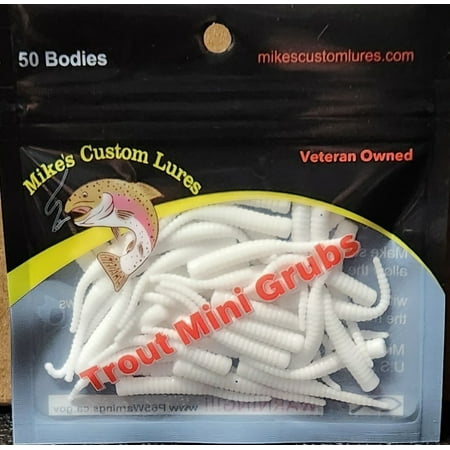 New Trout Steelhead Salmon Mini Grub Solid Tail Bodies White