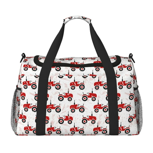 Disketp Red Wheeled Tractors Bolsa de Viaje Tipo Duffle, Bolso de Mano para Fin de Semana para Mujer, Bolsa de Gimnasio Ligera para Hombre, Esencial para Viajes