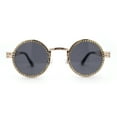 thumbnail image 2 of Womens Rhinestone Jewel Victorian Fancy Engraving Hippie Round Sunglasses Gold Black, 2 of 4