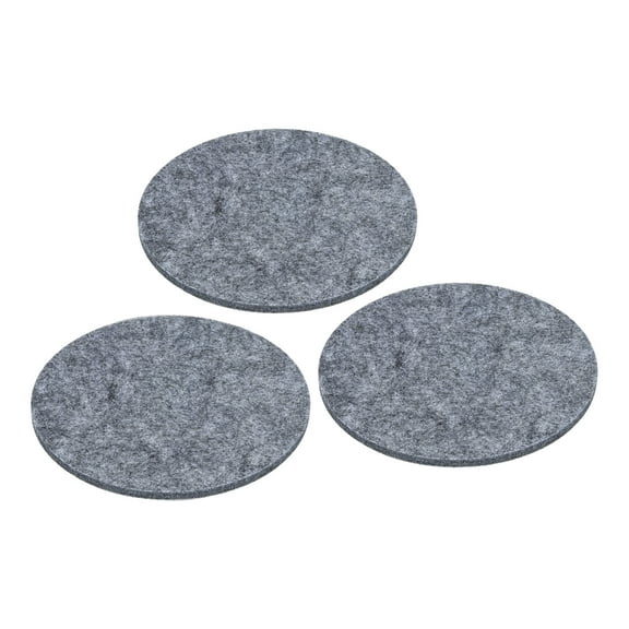 Uxcell 5.5" Diameter Adhesive Non-Slip Backed Felt, 3 Pcs 5mm Thickness, Gray