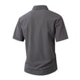 thumbnail image 4 of LTTVQM Men's 2026 Casual Button Down Short Sleeve Shirts Summer Beach Wedding Shirt Vacation Cotton Shirts Gray XL, 4 of 8