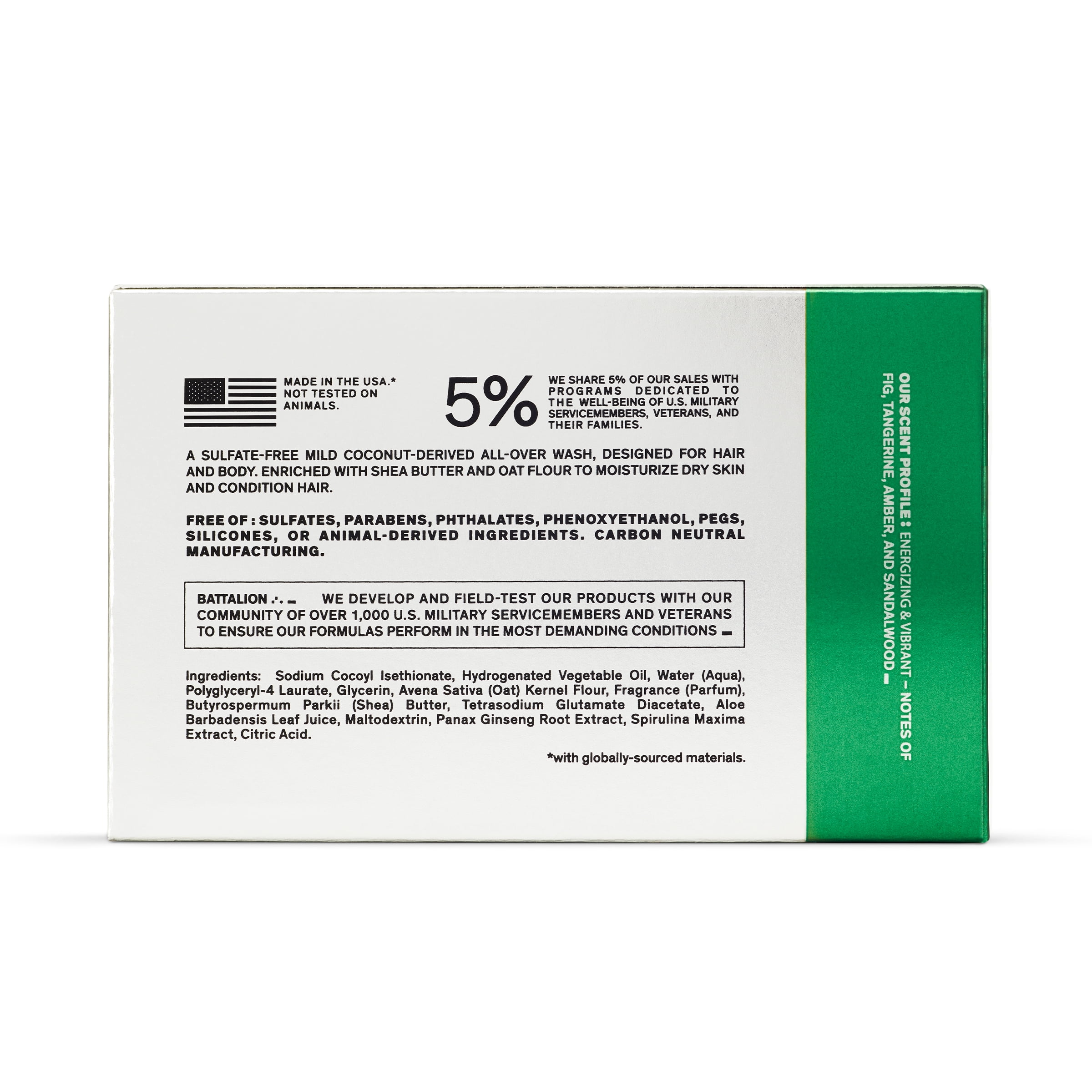 Bravo Sierra Hair & Body Bar Cleanser for Men, Sandalwood & Fig, All Skin Types, 7 oz
