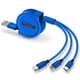 thumbnail image 1 of Cable de datos telescópico de uno a tres, enchufe ciego, cable de carga tres en uno, carga simultánea de múltiples cabezales, imprimible, 1 of 5