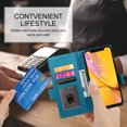 thumbnail image 6 of Compatible with iPhone XR Wallet Case, Classic PU Leather Flip Folio Case with Card Holders Kickstand [Shockproof TPU Inner Shell] Phone Cover for iPhone XR, Blue, 6 of 7