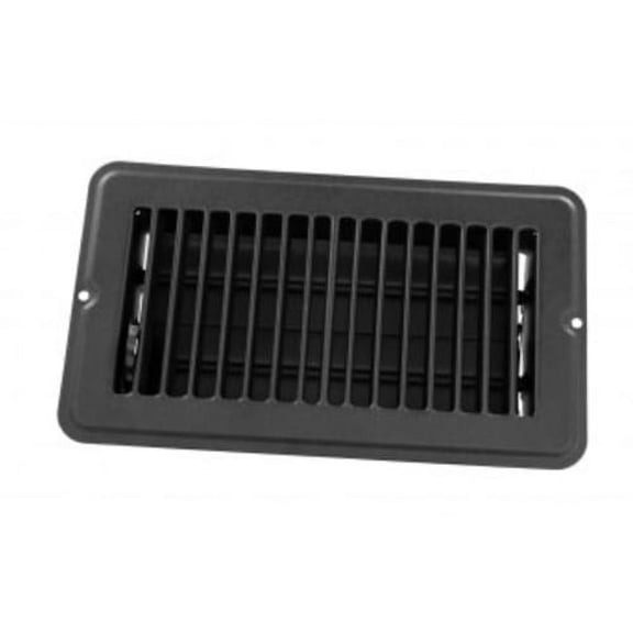 JR Products 02-29155 RV Steel Floor Register With Damper - Black